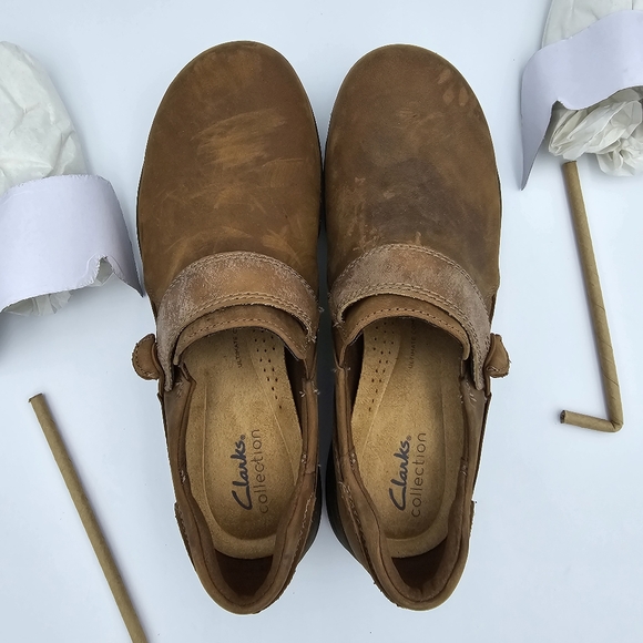 Clarks Collection Roseville Dot Loafers, Dark Tan Combination, Leather, 8M - Picture 9 of 16